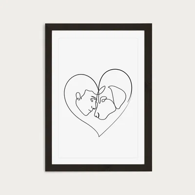 Bombinate.com Dog Love Art Print Black Frame
