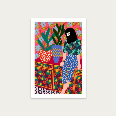 Bombinate.com Hawaiian Girl on a Balcony Art Print Unframed