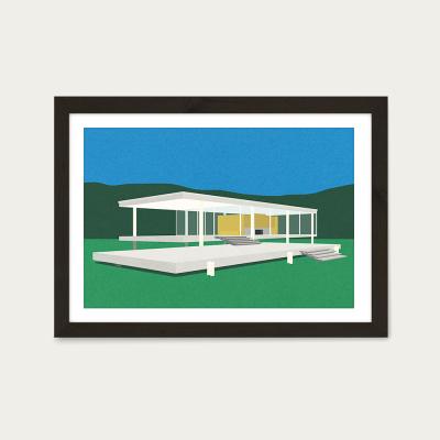 Bombinate.com Ludwig Mies van der Rohe Farnsworth House Art Print Black Frame