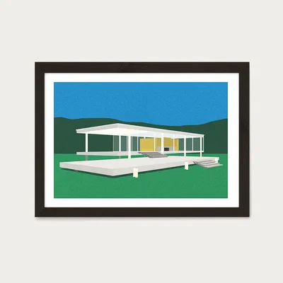 Bombinate.com Ludwig Mies van der Rohe Farnsworth House Art Print Black Frame