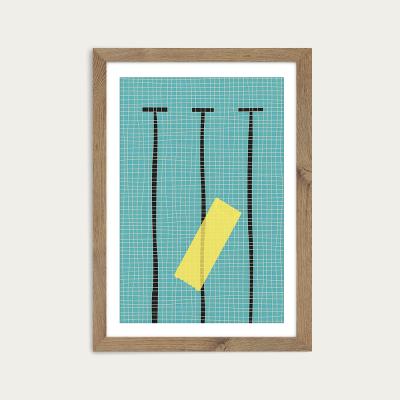 Bombinate.com Floating in the Pool Art Print Oak Frame