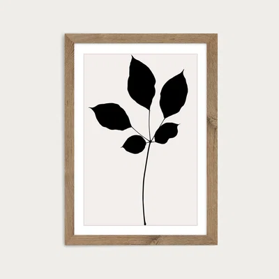 Bombinate.com Maroon Leaf Art Print Oak Frame