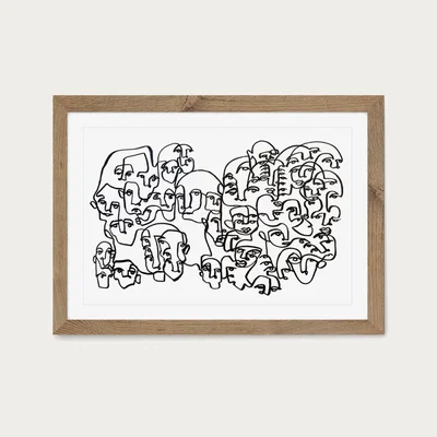 Bombinate.com Face Book I Art Print Oak Frame