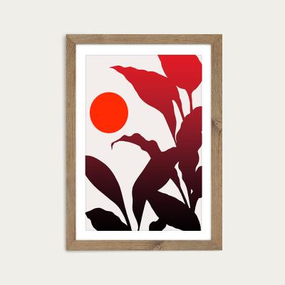 Bombinate.com Tropical Sunset Art Print Oak Frame
