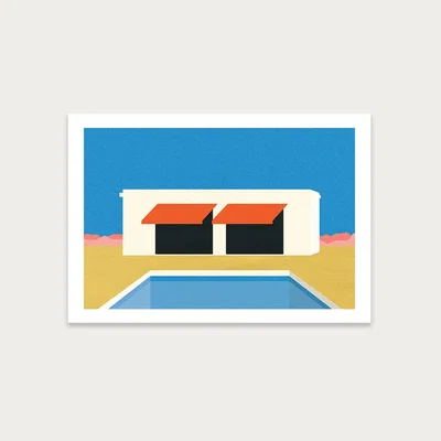 Bombinate.com Nevada Pool House Art Print Unframed