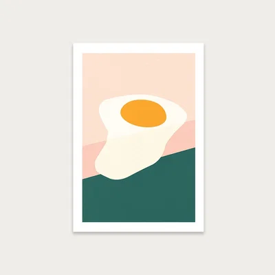 Bombinate.com Fried Egg on the Edge Art Print Unframed