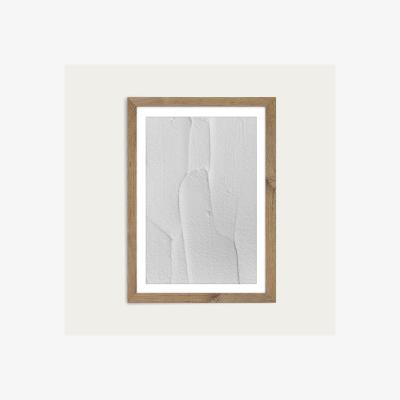 Bombinate.com White Textures III - Abstract Shapes Art Print Oak Frame