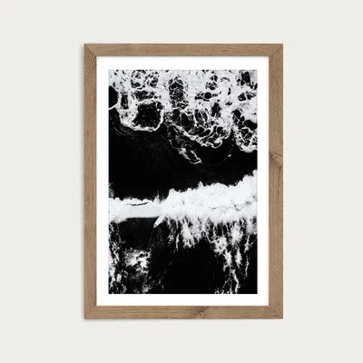 Bombinate.com Beach Sea Pattern Art Print Oak Frame