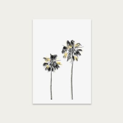 Bombinate.com Palm Tree Black White and Gold 1 Art Print Unframed