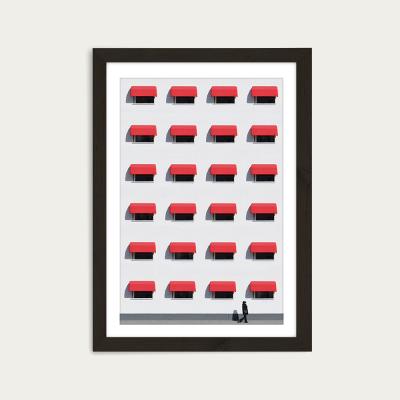 Bombinate.com Red Walker Art Print Black Frame