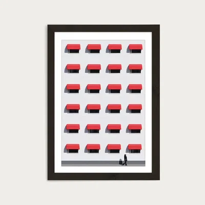 Bombinate.com Red Walker Art Print Black Frame
