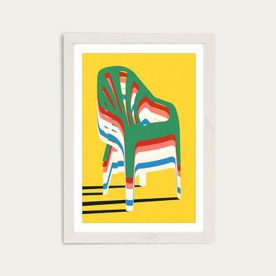 Bombinate.com Stack of Chairs Art Print White Frame