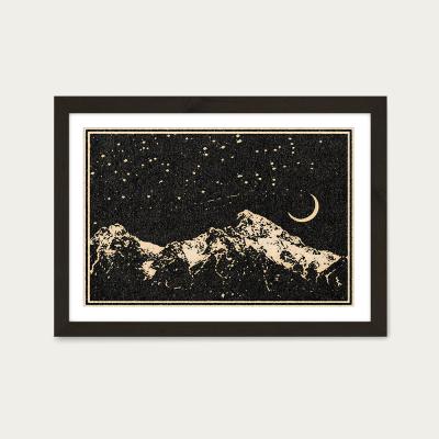 Bombinate.com A Night in the Mountains Art Print Black Frame