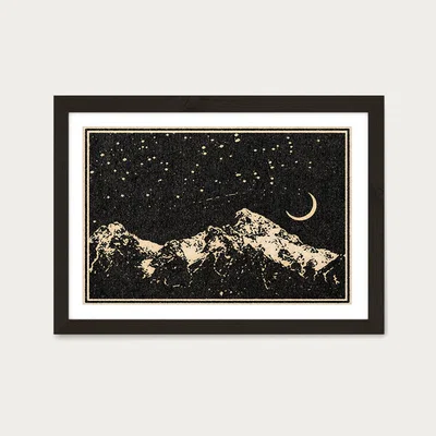 Bombinate.com A Night in the Mountains Art Print Black Frame