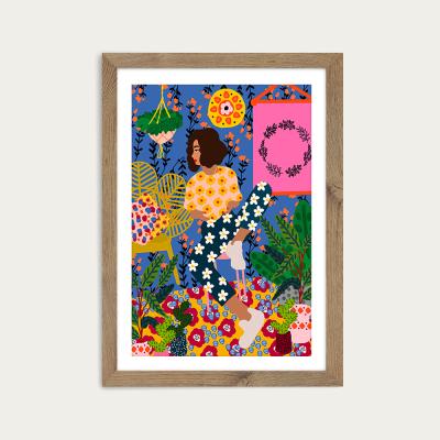 Bombinate.com Just Chillin Art Print Oak Frame