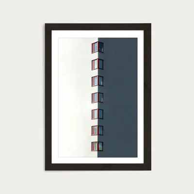 Bombinate.com Red Windows Art Print Black Frame