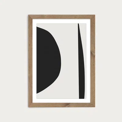 Bombinate.com Minimal Black I Art Print Oak Frame