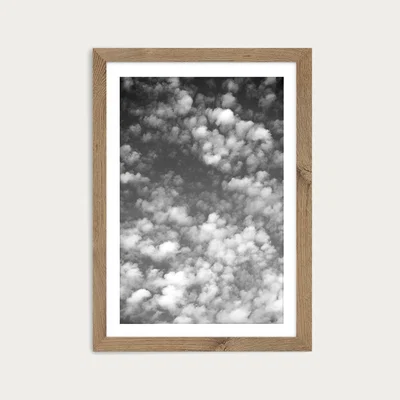 Bombinate.com Sky Clouds and Counting Sheep Art Print Oak Frame