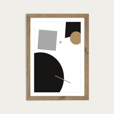 Bombinate.com Minimal Geo 2 Art Print Oak Frame