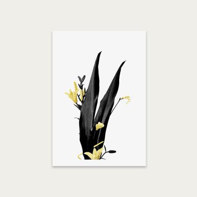 Bombinate.com Flower Minimal Black and Gold 3 Art Print Unframed