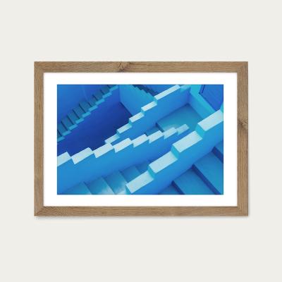 Bombinate.com Blue Maze Art Print Oak Frame