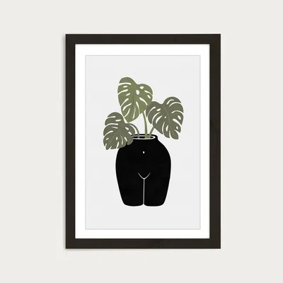 Bombinate.com Body Tanical Vase Art Print Black Frame