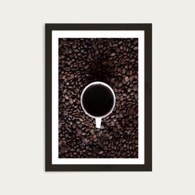 Bombinate.com Black Coffee Please Wake Me Up Art Print Black Frame