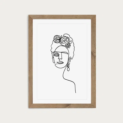 Bombinate.com Frida Kahlo Art Print Oak Frame