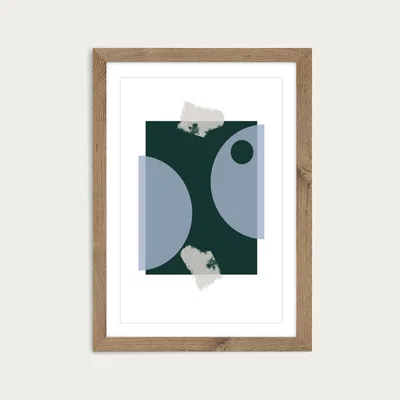 Bombinate.com Oak Frame Blue & Green Art Print