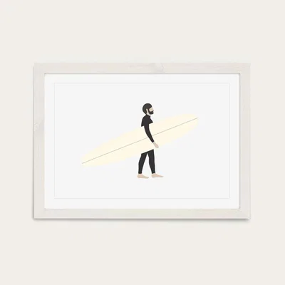 Bombinate.com The Surfer Art Print White Frame