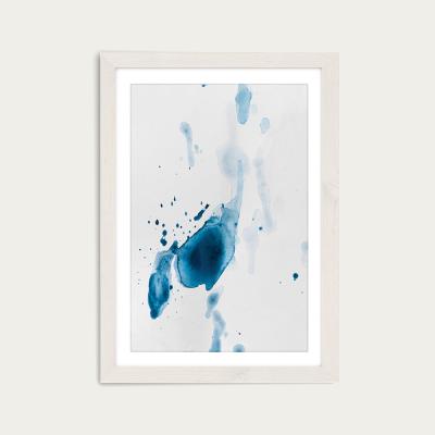 Bombinate.com Sea Blue Abstract Aquarelle I Art Print White Frame