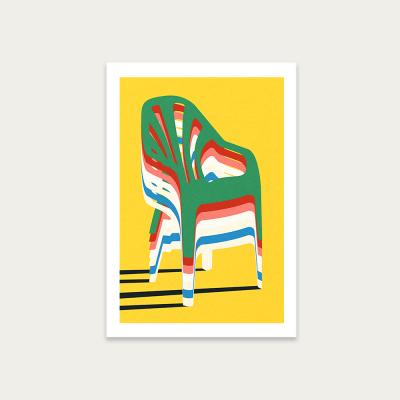 Bombinate.com Stack of Chairs Art Print Unframed
