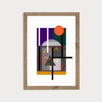 Bombinate.com Retro Retro Art Print Oak Frame