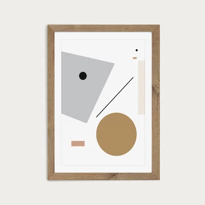 Bombinate.com Minimal Geo 3 Art Print Oak Frame