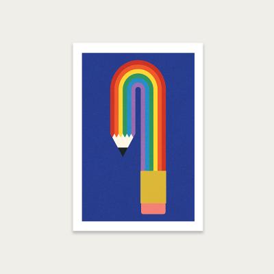 Bombinate.com Rainbow Pencil Art Print Unframed