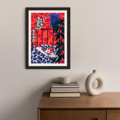 Bombinate.com Girl Dreaming Art Print Black Frame