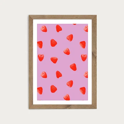 Bombinate.com Raspberries Heaven Art Print Oak Frame