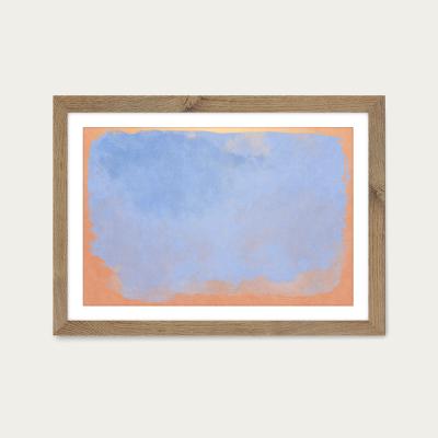 Bombinate.com Minimal Abstract Light Blue Colorfield 02 Art Print Oak Frame