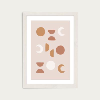 Bombinate.com Blush Moon Phases Art Print White Frame