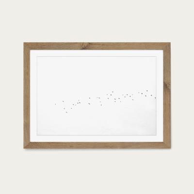Bombinate.com Land Ink 1 Art Print Oak Frame