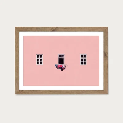 Bombinate.com Laundry Day Art Print Oak Frame