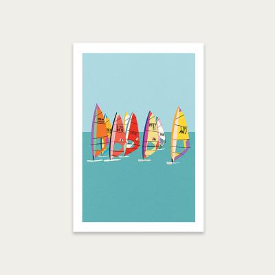 Bombinate.com Baltic Sea Windsurfing Art Print Unframed