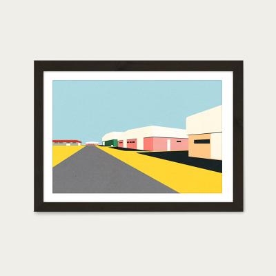 Bombinate.com Desert Warehouses Art Print Black Frame
