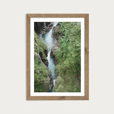 Bombinate.com Hiking in the Mountains Art Print Oak Frame