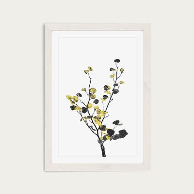 Bombinate.com Flower Minimal Black and Gold 7 Art Print White Frame
