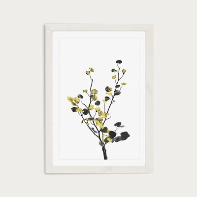 Bombinate.com Flower Minimal Black and Gold 7 Art Print White Frame