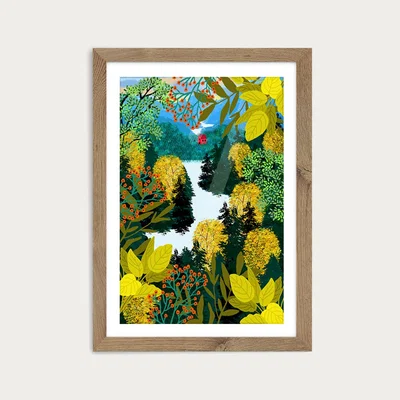 Bombinate.com View From The Mountain Art Print Oak Frame
