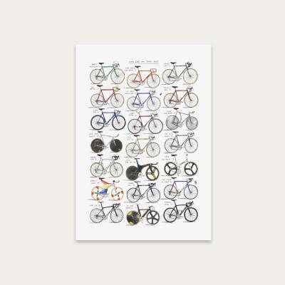 Bombinate.com Unframed Iconic Road And Track Bikes Art Print