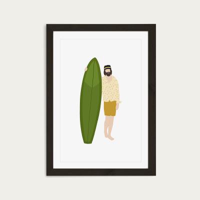 Bombinate.com Gyspy Surfer Art Print Black Frame