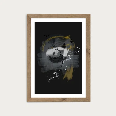 Bombinate.com Schreiber Abstract No.3 Art Print Oak Frame